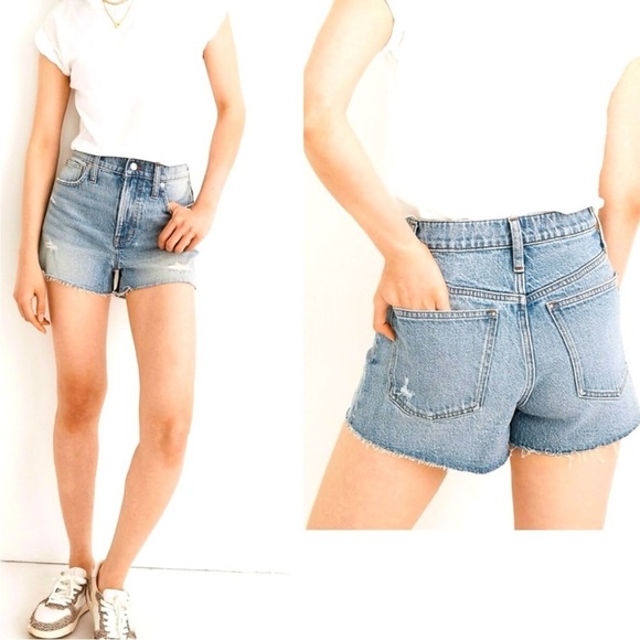 Madewell Pants - Madewell High Rise Denim Cut Off Distressed Denim Shorts